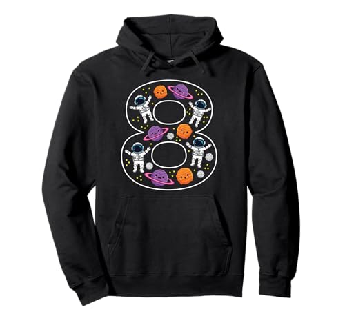 8. Geburtstag 8 Jahre alt Weltraum Jungen Mädchen Astronaut Planeten Pullover Hoodie von 8th Birthday 8 Year Old Space Boys Girls Astronaut