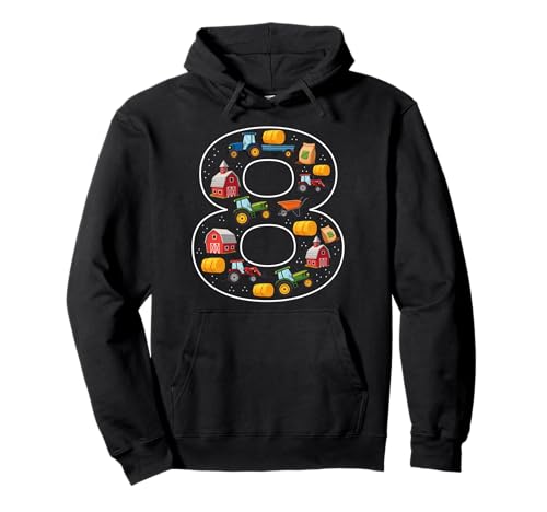 8. Geburtstag 8 Jahre Alter Traktor Jungen Mädchen Bauernhof Pullover Hoodie von 8th Birthday 8 Year Old Tractor Boys Girls