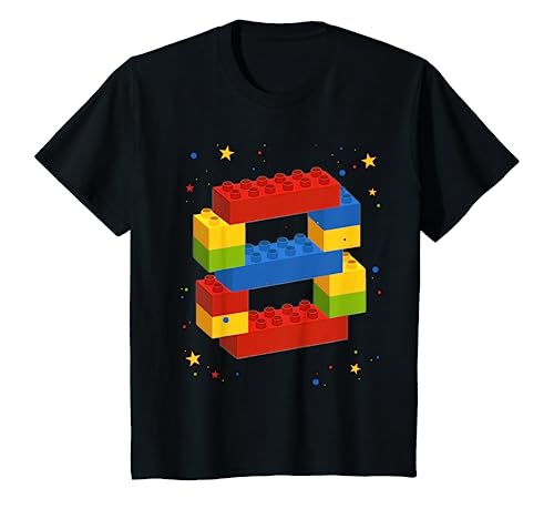 Kinder Building Blocks Birthday Boy Girl 8 Years Old Bricks Gift T-Shirt von 8th Birthday Building Blocks Bricks Theme Party