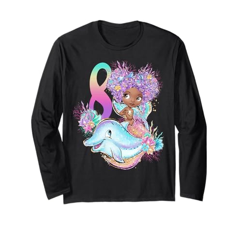 8. Geburtstag Schwarze Meerjungfrau Melanin Party Girls Eight 8 Langarmshirt 8. Geburtstag Schwarze Meerjungfrau Melanin Party Girls Eight 8 Langarmshirt von 8th Birthday Girl Tees NYC