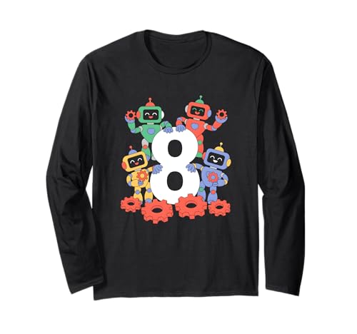 Awesome 8th Birthday Robot Party Celebration for Kids Ages 8 Langarmshirt Awesome 8th Birthday Robot Party Celebration for Kids Ages 8 Langarmshirt von 8th Birthday Robot Party Tee