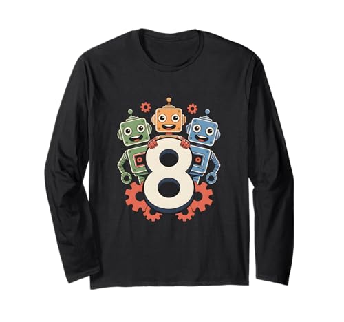 Awesome 8th Birthday Robot Party Celebration for Kids Ages 8 Langarmshirt Awesome 8th Birthday Robot Party Celebration for Kids Ages 8 Langarmshirt von 8th Birthday Robot Party Tee