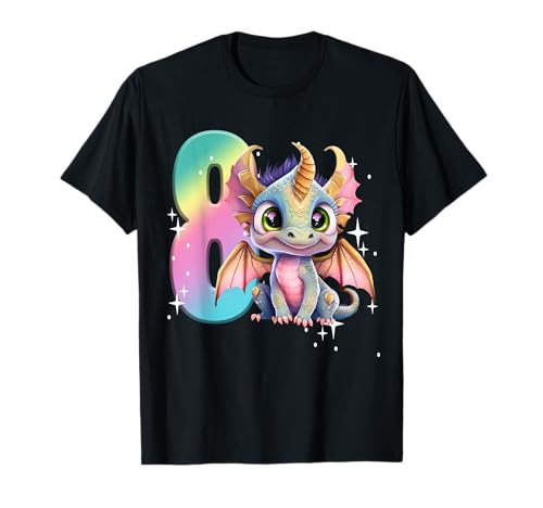 8. Geburtstag Shirt Dragon Party Rainbow Girl Dragon Eight 8 T-Shirt 8. Geburtstag Shirt Dragon Party Rainbow Girl Dragon Eight 8 T-Shirt von 8th Birthday Tees NYC