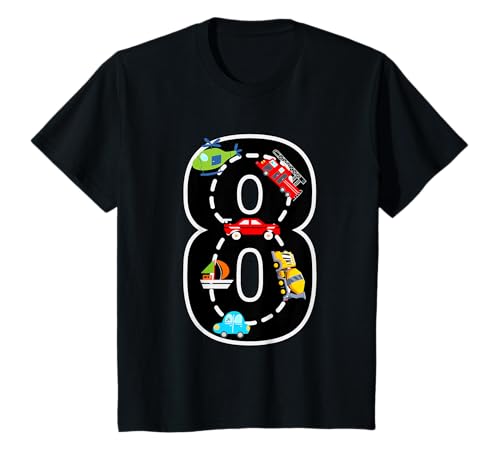 Jungen Mädchen Nummer 8 Eight Bday Gifts Fahrzeuge 8. Geburtstag T-Shirt Jungen Mädchen Nummer 8 Eight Bday Gifts Fahrzeuge 8. Geburtstag T-Shirt von 8th Birthday Vehicles Kids 8 Years Old Gifts