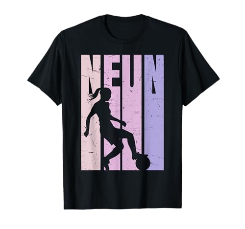 9. Geburtstag Mädchen Deko Fussball Thema Geburtstagsparty T-Shirt von 9 Geburtstag Fussball Geschenke Mädchen