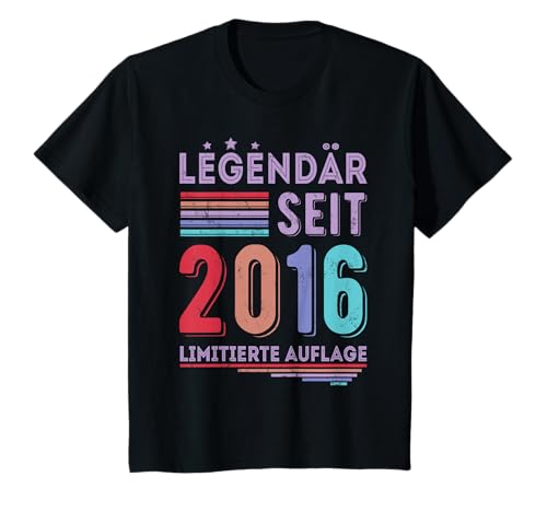 9 Geburtstag Mädchen 9 Jahre alt Legendär seit 2016 Vintage T-Shirt von 9 Geburtstag T-Shirt Geschenke Mädchen