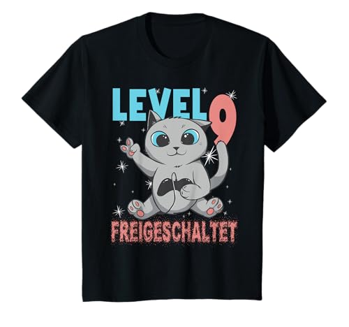 Kinder Level 9 Freigeschaltet Gaming 9 Jahre Alt Gamer Neunjährige T-Shirt von 9 Jahre Geburtstagsgeschenk Gaming Geburtstag