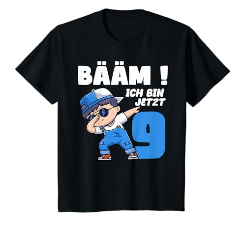Kinder Bäm ich bin 9 Geburtstag Junge Neun Jahre Geburtstagsshirt T-Shirt von 9 Jahre alt Geburtstag Geschenk 9 Geburtstagsshirt