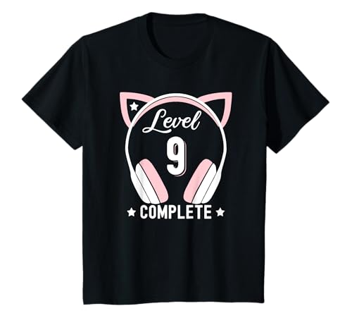 Geburtstag Mädchen 9 Jahre Gamer Headset Level 9 Complete T-Shirt von 9. Geburtstag Mädchen Gamer Level 9 Geschenkidee