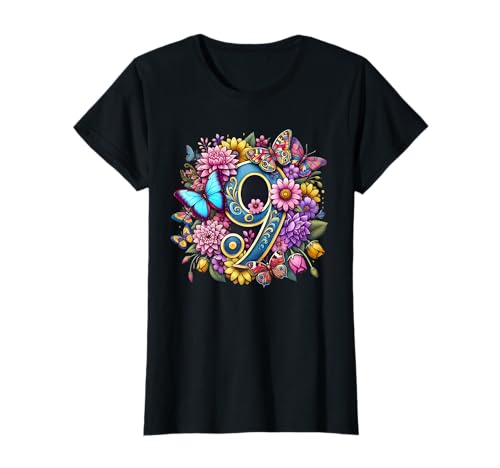 9.Geburtstag Mädchen 9 birthday schmetterlinge 9 jahre T-Shirt 9.Geburtstag Mädchen 9 birthday schmetterlinge 9 jahre T-Shirt von 9.Geburtstag Mädchen geschenke