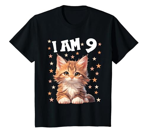 Kinder 9 Jahre alt Maine Coon Katze 9. Geburtstag T-Shirt von 9.Geburtstag Maine Coon Katze Shop