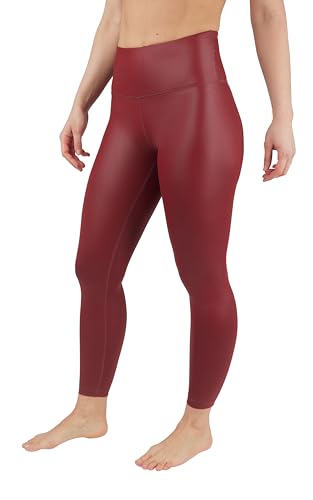 90 Degree By Reflex Damen-Leggings mit hoher Taille, Hochglanz-Kunstleder, Rustikaler Cognac, S von 90 Degree By Reflex