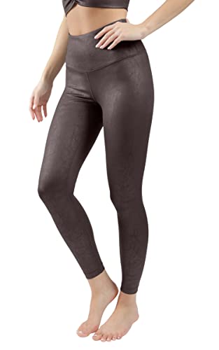 90 Degree By Reflex Damen Leggings mit hoher Taille, kniebefest, knöchellang, bedruckte Leggings, Knackte Schokoladentorte, M von 90 Degree By Reflex