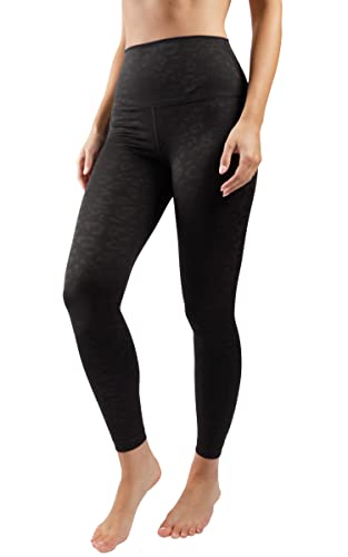 90 Degree By Reflex Hohe Taille Bauchkontrolle Interlink Squat Proof Knöchellange Leggings, Leopardenmuster, elastisch, Schwarz, M von 90 Degree By Reflex