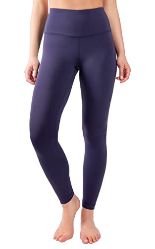 90 Degree By Reflex Hohe Taille Bauchkontrolle Kniebeugenfest 4-Wege-Stretch Workout Leggings, Dunkles Marineblau , Groß von 90 Degree By Reflex