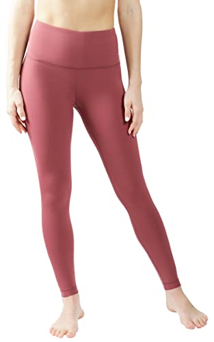 90 Degree By Reflex Hohe Taille Bauchkontrolle Kniebeugenfest 4-Wege-Stretch Workout Leggings, Klassisches Rouge Blush, S von 90 Degree By Reflex