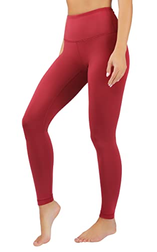 90 Degree By Reflex Hohe Taille Bauchkontrolle Kniebeugenfest 4-Wege-Stretch Workout Leggings, Rhabarber, M von 90 Degree By Reflex