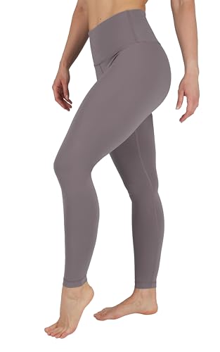 90 Degree By Reflex Hohe Taille Bauchkontrolle Kniebeugenfest 4-Wege-Stretch Workout Leggings, Stahl, Groß von 90 Degree By Reflex
