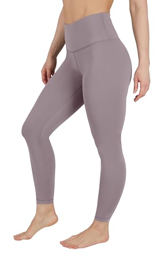 90 Degree By Reflex Interlink Kompressionshose Fitnesshose Leggings mit hoher Taille, kniebefest, knöchellange Interlink, Stahl, Klein von 90 Degree By Reflex