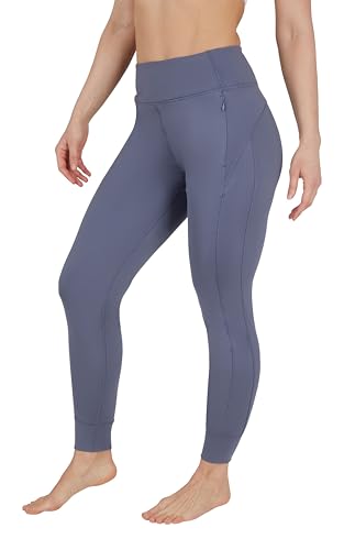 90 Degree By Reflex Damen-Jogginghose, athletisch, hohe Taille, Laufhose, Workout-Jogginghose mit Reißverschlusstaschen, Grau - Grisaille, S von 90 Degree By Reflex