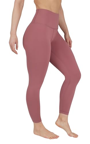 90 Degree By Reflex Leggings mit hoher Taille, 7/8 Bauchkontrolle, Yoga-Workout-Hose, Roan Rouge, M von 90 Degree By Reflex