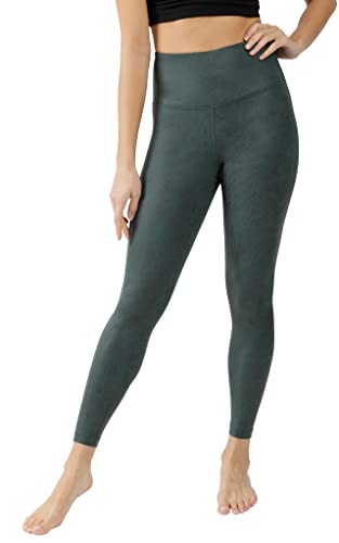 90 Degree By Reflex Leggings mit hoher Taille, knöchellang, bedruckt, Cracked Frosted Smaragd, M von 90 Degree By Reflex