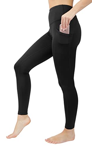 90 Degree By Reflex Leggings mit hoher Taille, mit Fleece gefüttert, Yogahose - Schwarz - Groß von 90 Degree By Reflex