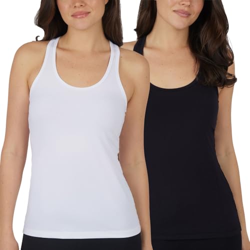 90 Degree By Reflex - Power Flex Racerback Tank Top, Klassisches Weiß/klassisches Schwarz, S von 90 Degree By Reflex