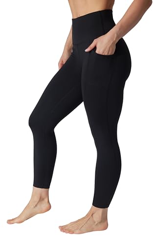 90 Degree By Reflex Wonderlink Damen-Leggings mit hoher Taille, elastisch, knöchellang, mit Seitentaschen, Schwarz, X-Klein von 90 Degree By Reflex