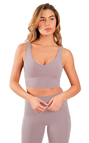 Yogalicious Nude Tech Contouring Cropped-BH, Elderberry, XX-Large von 90 Degree By Reflex