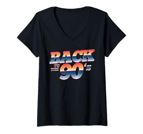 Damen 90er Jahre Outfit | Back to the 90s Retro Party Karneval T-Shirt mit V-Ausschnitt Damen 90er Jahre Outfit | Back to the 90s Retro Party Karneval T-Shirt mit V-Ausschnitt von 90 er Jahre MottoParty Geschenkideen Fasching