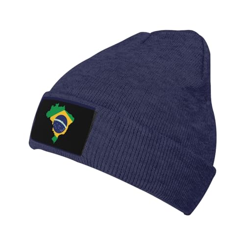 908 Damen Herren Slouchy Beanie Mütze Brasilien-Karte Auf Brasilien-Flagge Strickmütze Leicht Slouchy Turban Weich Sportmütze Für Angeln Winter Jungen von 908