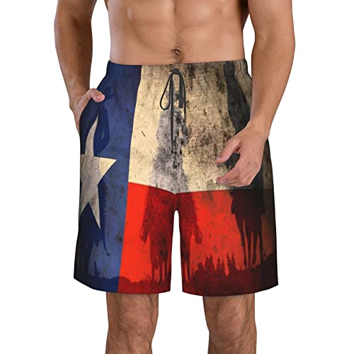 908 Herren Kurze Hose Vintage Texas-Flagge Und Cowboy Freizeithose Sommer Surf Schwimmhose Jogger Boardshorts XL von 908