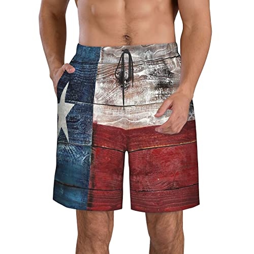 908 Herren Strandshorts Rustikale Texas-Flaggenkunst Aus Holz Jogginghose Sommer Boardshorts Lässige Trainingshose XL von 908