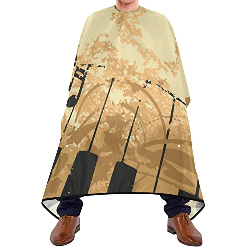 Auszukämmen Cape Grunge-Musiknote-Klavier Haar Styling Cape Wasserdichte Friseurumhänge Haar Einstellbar Haircut Barber Cape Für Kinder Erwachsene Haar Styling 140X170Cm von 908