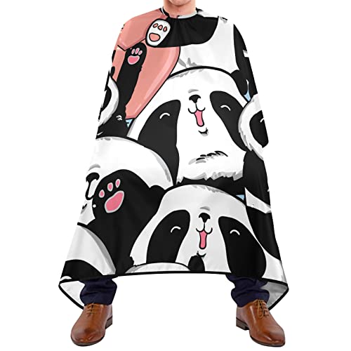 Barber Cape Nettes Panda-Rosa-Herz Haircut Barber Cape Wasserdichte Haar Styling Cape Einstellbar Auszukämmen Cape Für Haar Styling Kinder Salon Haarschnitt 140X170Cm von 908