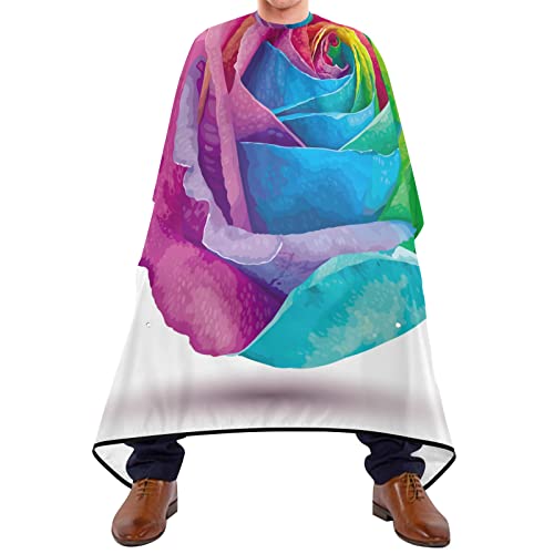 Barber Cape Regenbogen-Farbrosen-Blume Salon Umhang Waschbar Haarschneideumhang Antistatischer Haircut Barber Cape Für Salon Haarschnitt Kinder Haar Styling 140X170Cm von 908