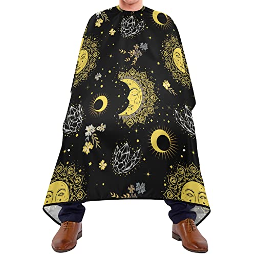 Barber Cape Sonne Mond Boho Salon Umhang Wasserdichte Haircut Barber Cape Atmungsaktiv Hairdressing Cape Für Kinder Hair Design Erwachsene 140X170Cm von 908