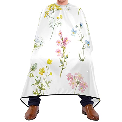 Frisierumhang Blume Botanische Boho Wildblume Haarschnitt Salon Cape Atmungsaktiv Haar Styling Cape Wasserdichte Friseurumhänge Haar Für Haar Styling Hair Design Kinder 140X170Cm von 908