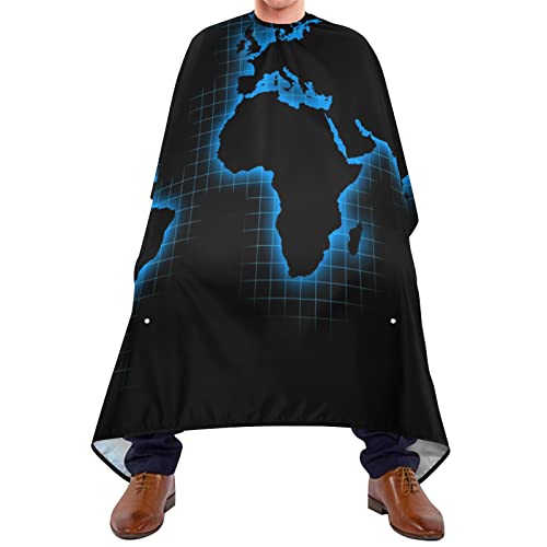 Haar Styling Cape Schwarze Weltkarte Salon Umhang Antistatischer Haarschneideumhang Atmungsaktiv Auszukämmen Cape Für Salon Haarschnitt Kinder Haar Styling 140X170Cm von 908