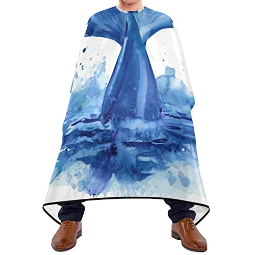 Haarschneideumhang Walflosse Hairdressing Cape Atmungsaktiv Salon Cape Wasserdichte Auszukämmen Cape Für Kinder Haar Styling Hair Design 140X170Cm von 908