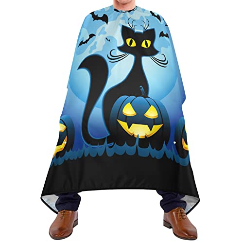 Haarschnitt Salon Cape Katze Und Halloween-Kürbisse Friseurumhänge Haar Atmungsaktiv Barber Cape Wasserdichte Haar Styling Cape Für Kinder Haar Styling Hair Design 140X170Cm von 908