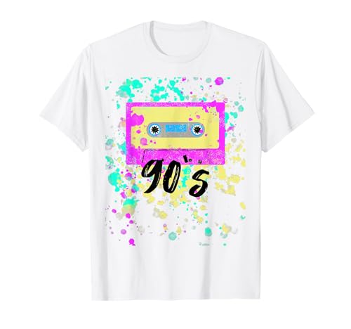 90er Jahre Party Kostüm Kassette Acessoir Damen und Herren T-Shirt von 90er Jahre Accessoires Oldschool Outfit