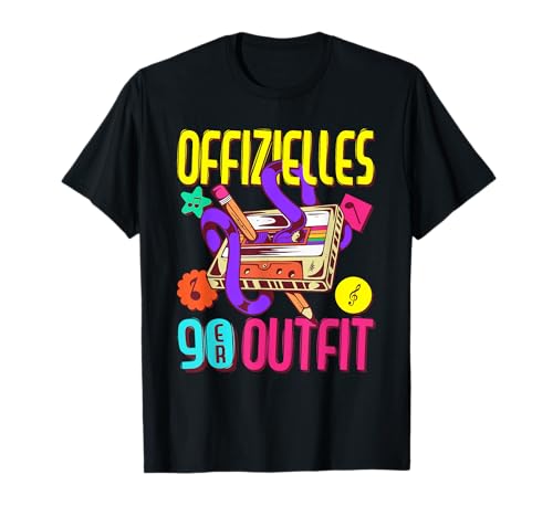 90er Jahre Outfit Damen Herren 90s Mottoparty Motto Kassette T-Shirt von 90er Jahre Kostüm & 90er Jahre Party Geschenke