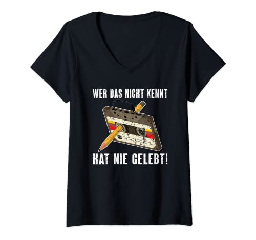 Damen 80er Jahre Outfit Herren 90er Jahre Outfit Damen T-Shirt mit V-Ausschnitt von 90er Jahre Outfit Herren 80er Jahre Kleidung Damen