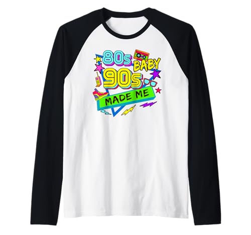 80er Jahre Baby but 90s Made Me Vintage Bunte Party Thema 90er Jahre Raglan von 90s 70s 80s Vintage Outfits For Women Men Kids