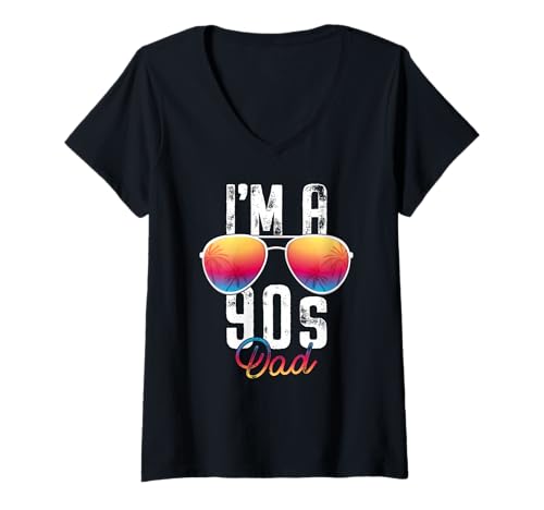 Damen 90er Jahre Party Outfit für Herren I'm a 90s Dad 90er Jahre Retro T-Shirt mit V-Ausschnitt von 90s Outfit For Women And Men