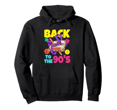 90s Theme Party Outfits for Women, Men & Kids - Damen 90er Jahre Party Outfit, Schwarz, S, Hoodie von 90s Theme Party Outfits for Women, Men & Kids