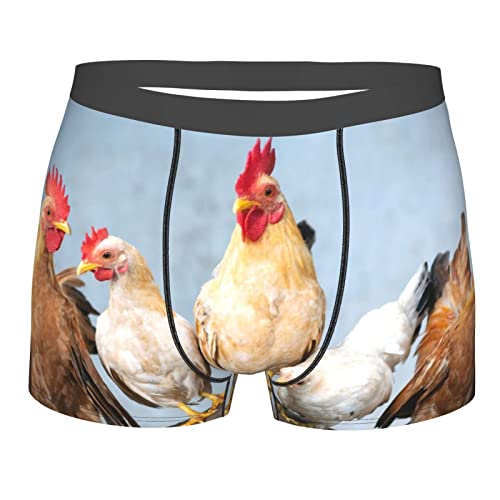 917 Short Unterhose Bauernhof-Tier-Huhn-Hahn Herren Boxershort Classic Men Retroshorts Atmungsaktive Unterhosen Für Liebhaber, Junge, Ehemann M von 917