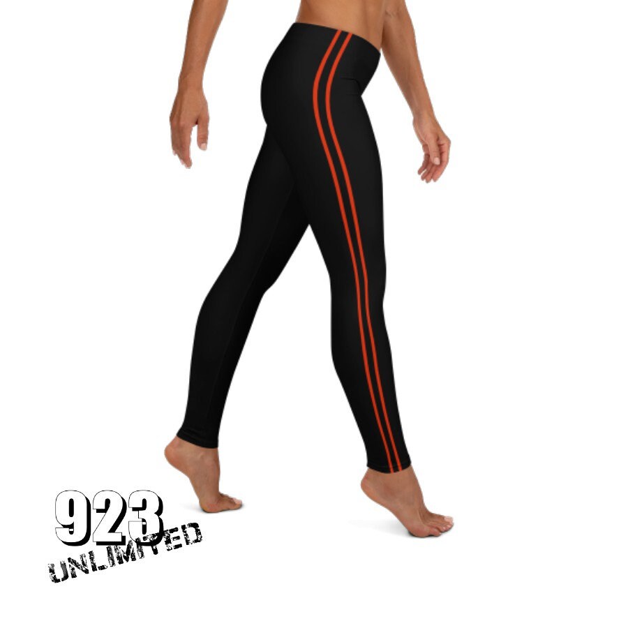 Schwarz Und Schal Doppel Gestreift Damen Lange Leggings Custom Dunkelorange Scarlet Streifen Bequeme 923 Unlimited Schwarz Und Schal Doppel Gestreift Damen Lange Leggings Custom Dunkelorange Scarlet Streifen Bequeme 923 Unlimited von 923unlimited